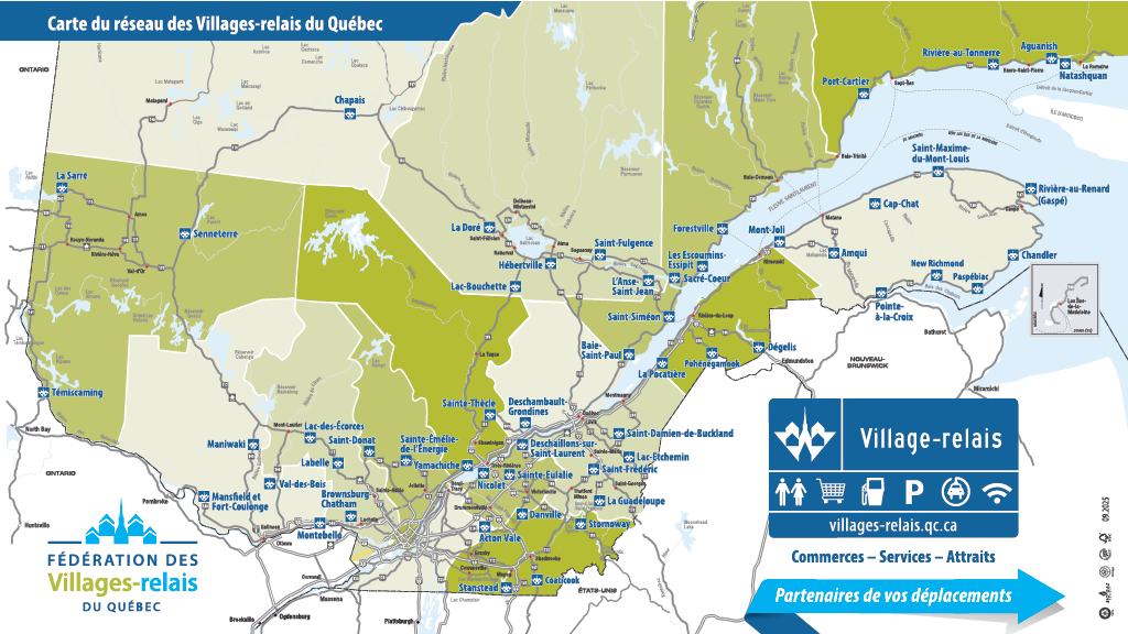 Carte du réseau des villages-relais du Québec